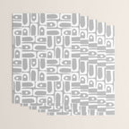 Mid Century Modern Geometric Abstract Minimalist Piquet Multi Pattern in Gray and White Wrapping Paper Gallery Image 3