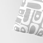 Mid Century Modern Geometric Abstract Minimalist Piquet Multi Pattern in Gray and White Pillow Sham Gallery Image 4