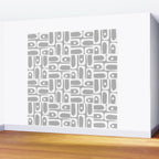 Mid Century Modern Geometric Abstract Minimalist Piquet Multi Pattern in Gray and White Wall Mural Gallery Image 2