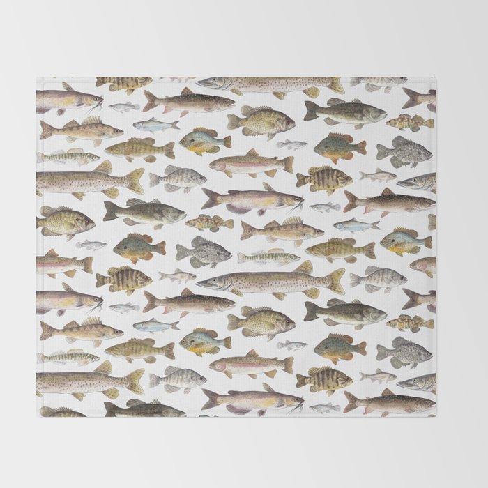 Midwest Freshwater Fish Throw Blanket Gallery Image 2