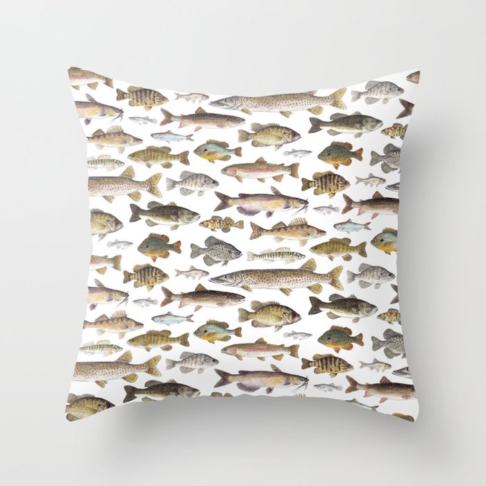 Midwest Freshwater Fish Throw Pillow Gallery Image 1