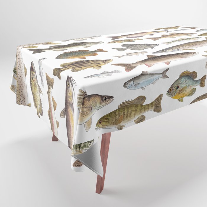 Midwest Freshwater Fish Tablecloth Gallery Image 1
