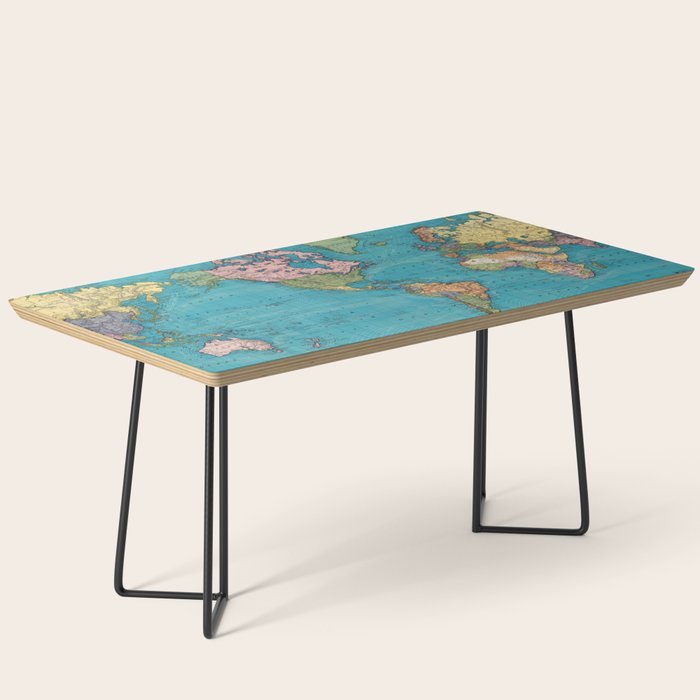 Vintage Map of The World (1897) Coffee Table Gallery Image 1