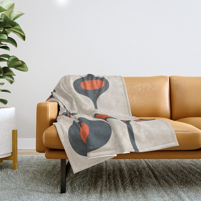 Mid-Century Modern Abstract Art 28 Throw Blanket Gallery Image 1