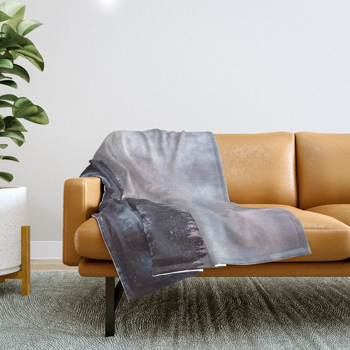 Purple Winter Throw Blanket Gallery Image 1