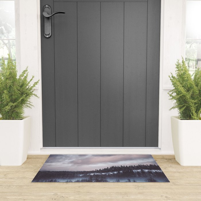 Purple Winter Welcome Mat Gallery Image 3