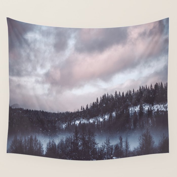 Purple Winter Wall Tapestry Gallery Image 4