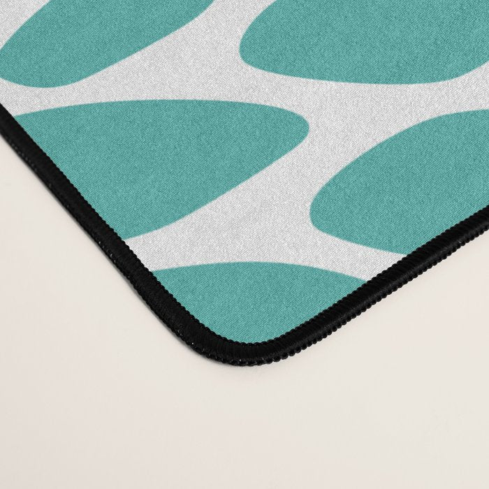 Orange and Teal Floral Abstract Print Desk Mat Gallery Image 4