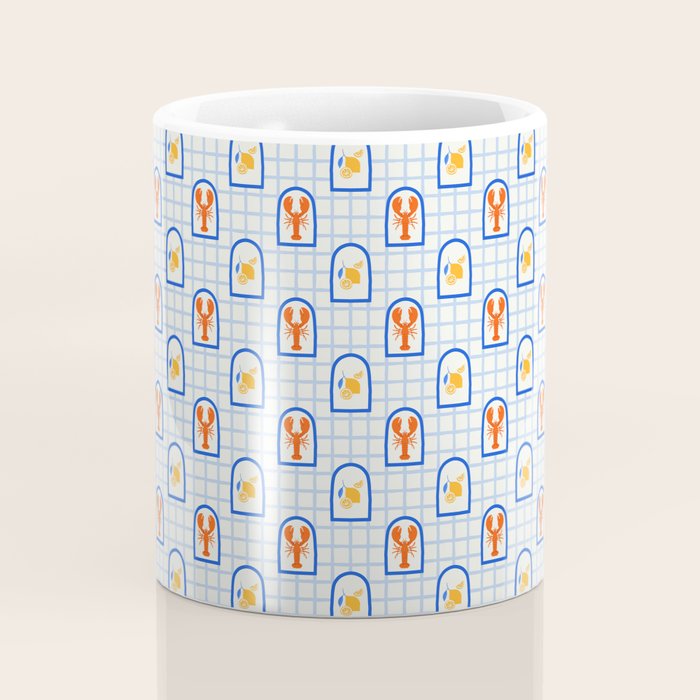 Mediterranean lobster sea food art pattern Coffee Mug Gallery Image 4