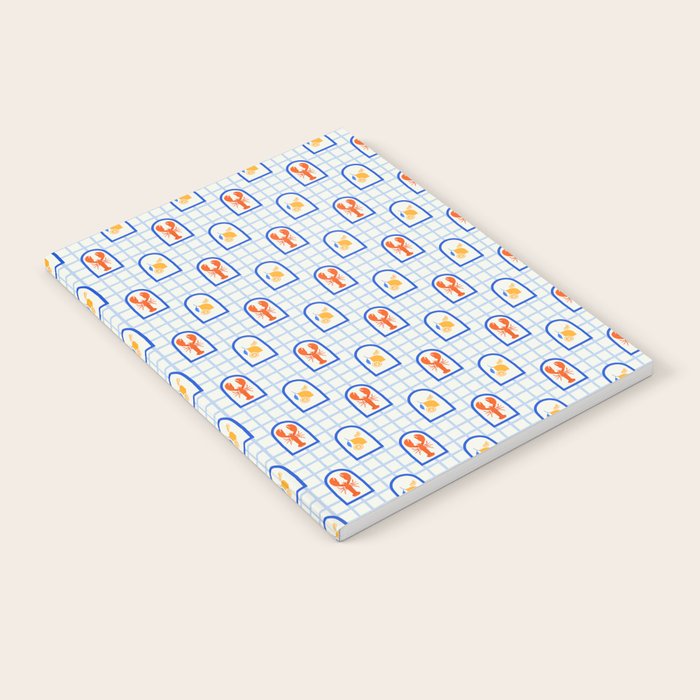 Mediterranean lobster sea food art pattern Notebook Gallery Image 2