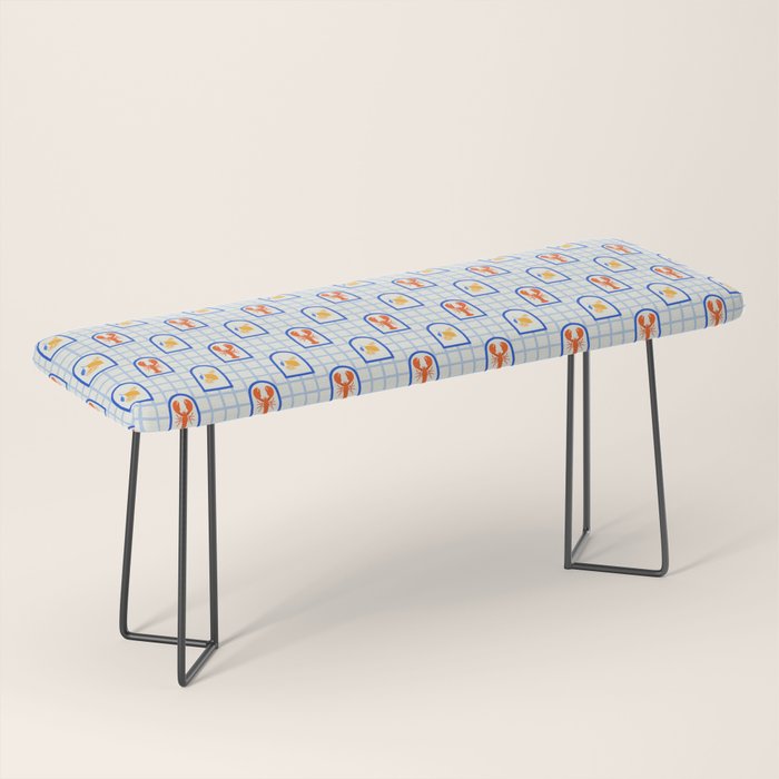 Mediterranean lobster sea food art pattern Bench Gallery Image 1