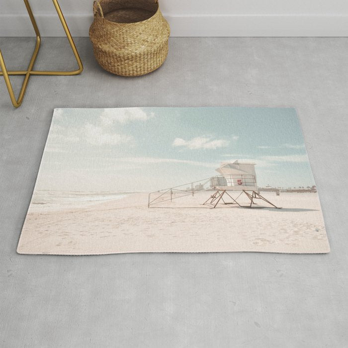 Lifeguard Tower California Beach Rug Gallery Image 1