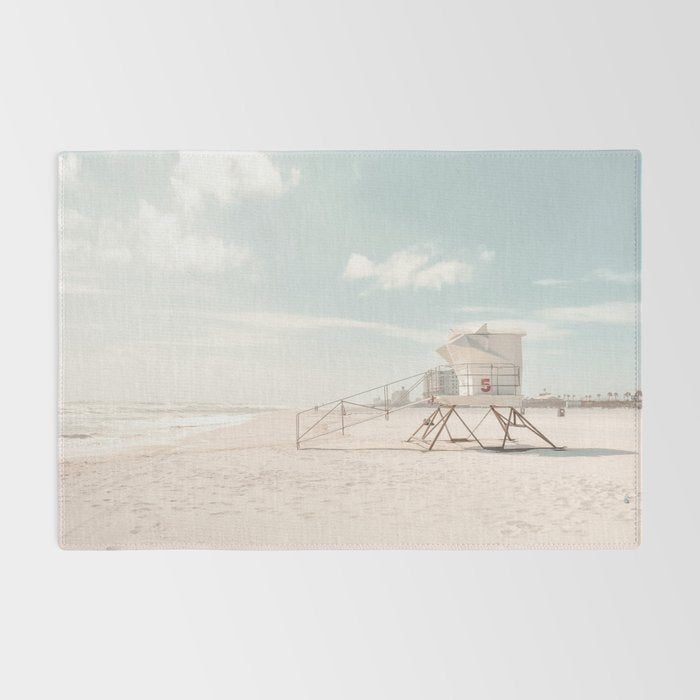 Lifeguard Tower California Beach Rug Gallery Image 2