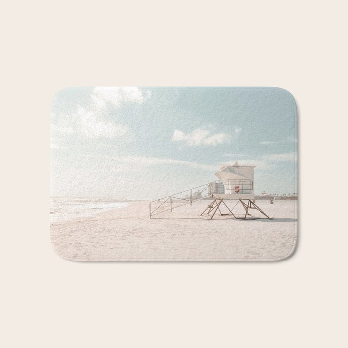 Lifeguard Tower California Beach Bath Mat Gallery Image 1
