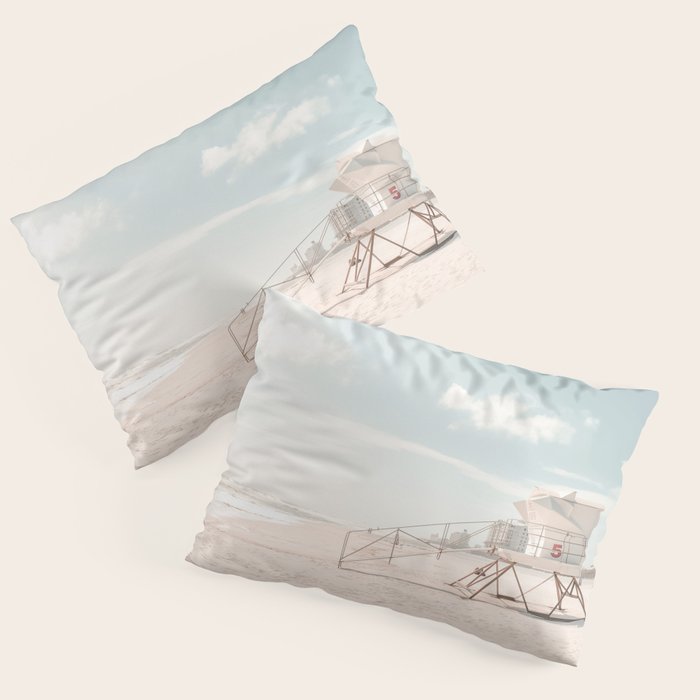 Lifeguard Tower California Beach Pillow Sham Gallery Image 1