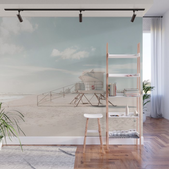 Lifeguard Tower California Beach Wall Mural Gallery Image 1