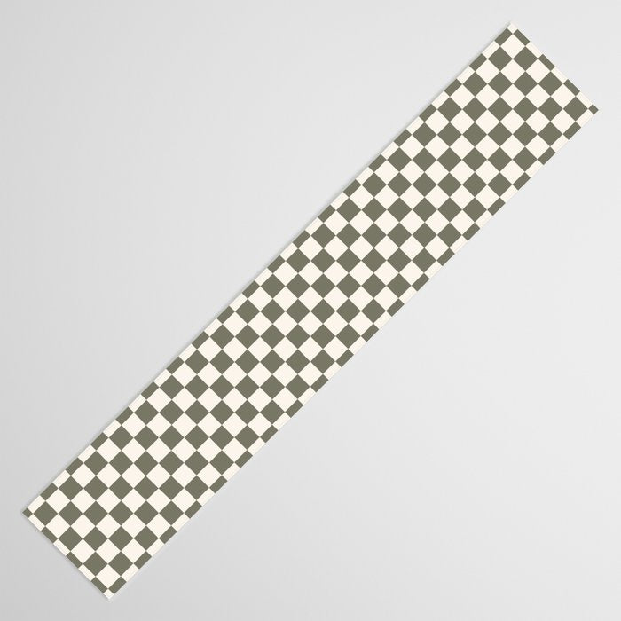 Checkerboard - Olive Green Table Runner Gallery Image 3