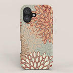 Festive, Floral Prints, Green, Terracotta, Red, Coloured Prints iPhone Case Gallery Image 1