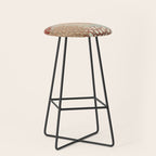 Festive, Floral Prints, Green, Terracotta, Red, Coloured Prints Stool Gallery Image 1