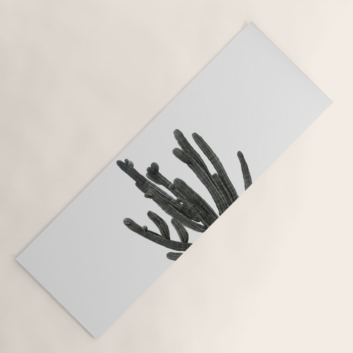 Black and White Cactus Yoga Mat Gallery Image 1