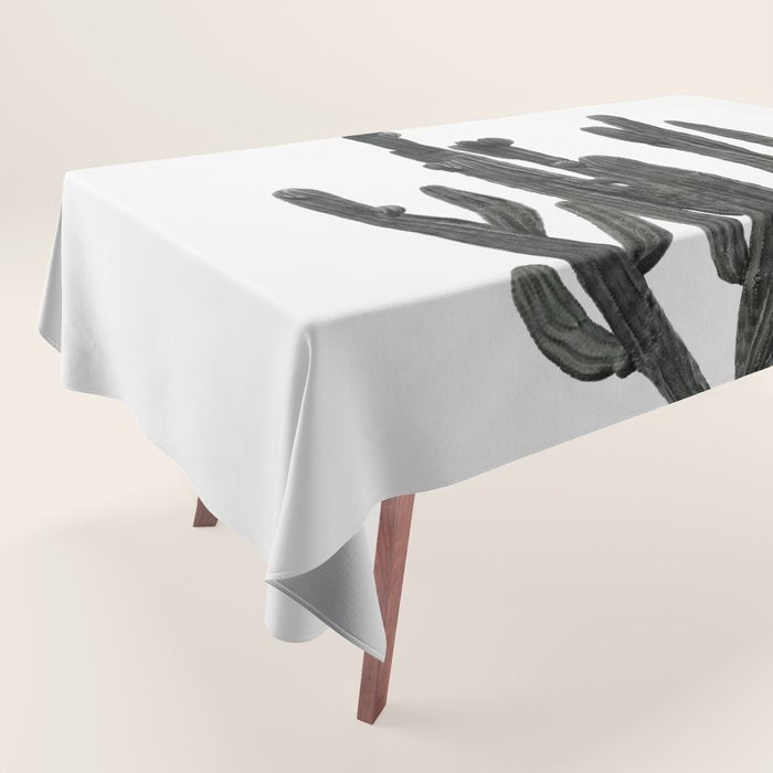 Black and White Cactus Tablecloth Gallery Image 1
