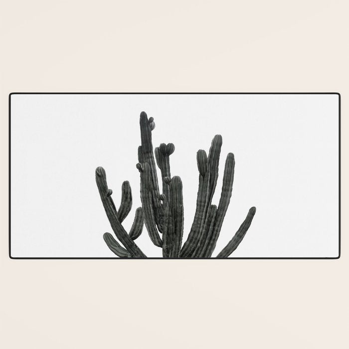 Black and White Cactus Desk Mat Gallery Image 3