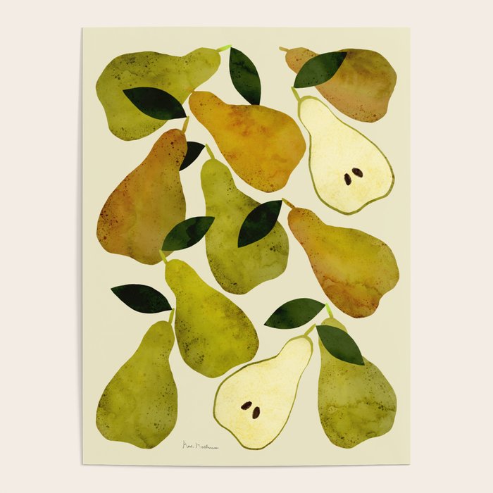 mediterranean pears watercolor Poster Gallery Image 4