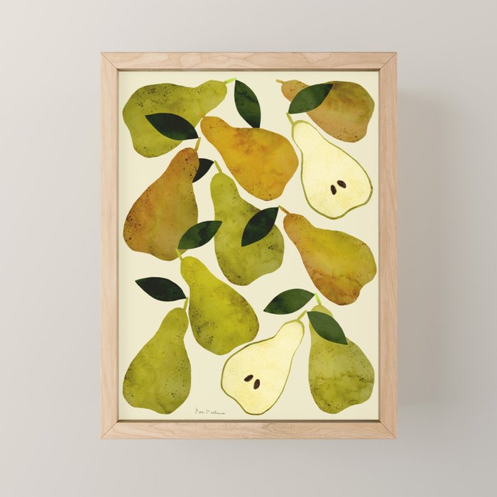 mediterranean pears watercolor Mini Art Print Gallery Image 1