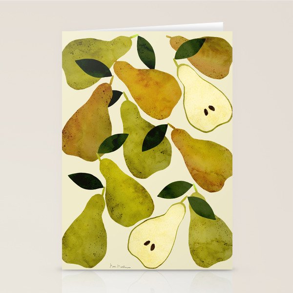 mediterranean pears watercolor Stationery Card Gallery Image 2