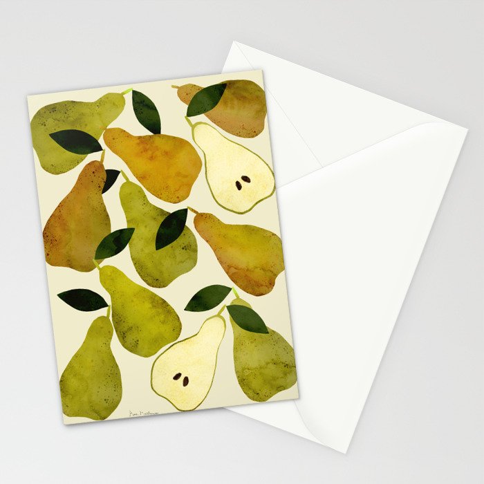 mediterranean pears watercolor Stationery Card Gallery Image 2