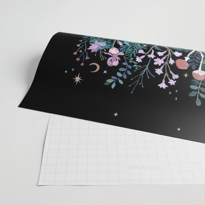 Night Mushrooms Wrapping Paper Gallery Image 2