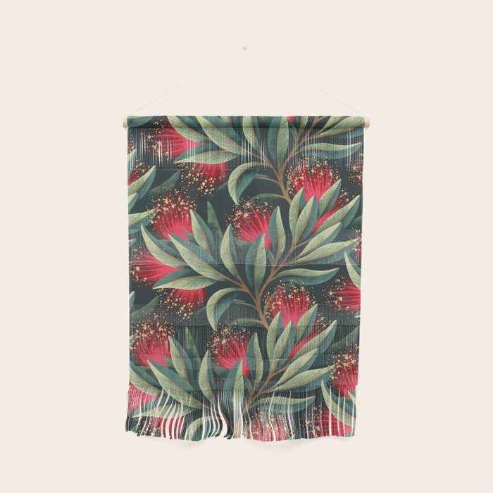Pohutukawa - Red / Natural Green Wall Hanging Gallery Image 1