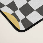 Colorful retro checkered happy face pattern Desk Mat Gallery Image 4