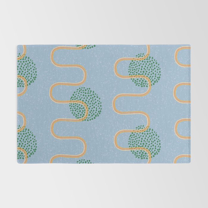 Abstract Fields in Blue-Grey & Green Rug Gallery Image 2