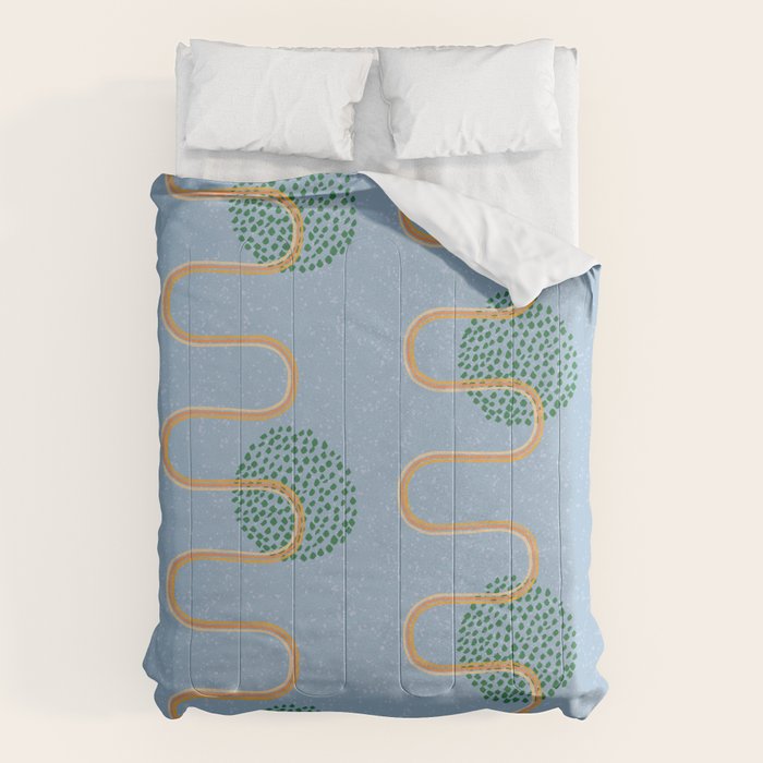 Abstract Fields in Blue-Grey & Green Comforter Gallery Image 1