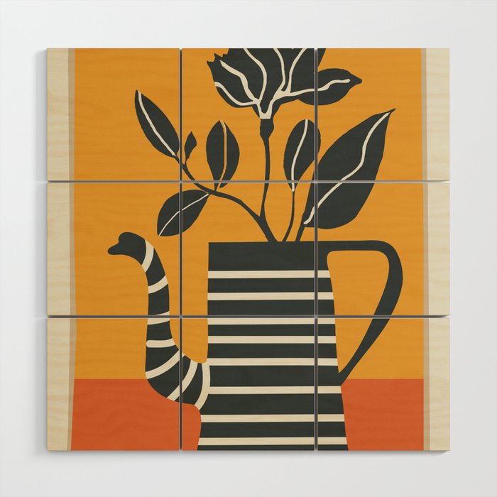 Teapot Garden 4 Wood Wall Art Gallery Image 1