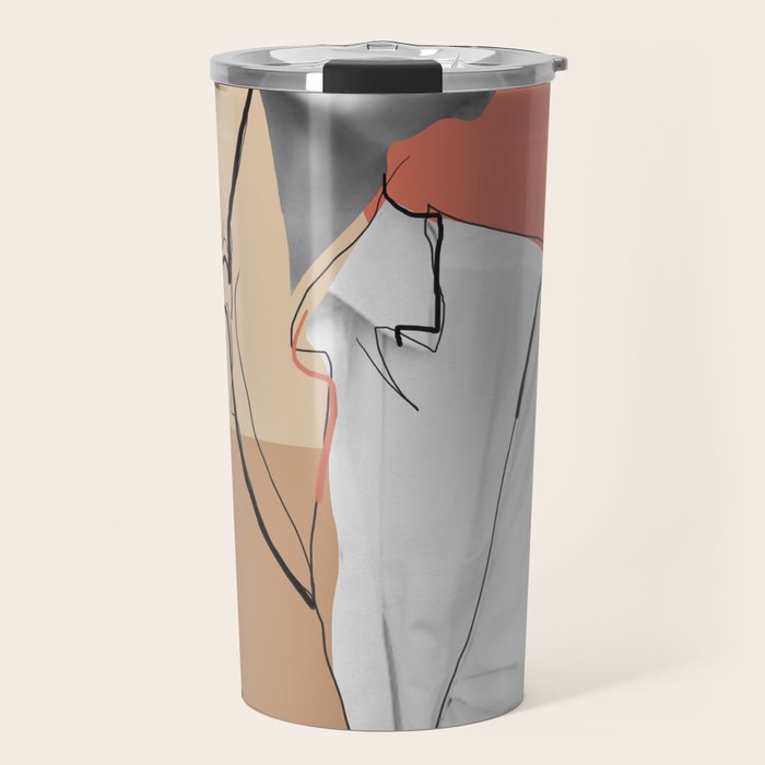 Minimalist Girl2 Travel Mug Gallery Image 1