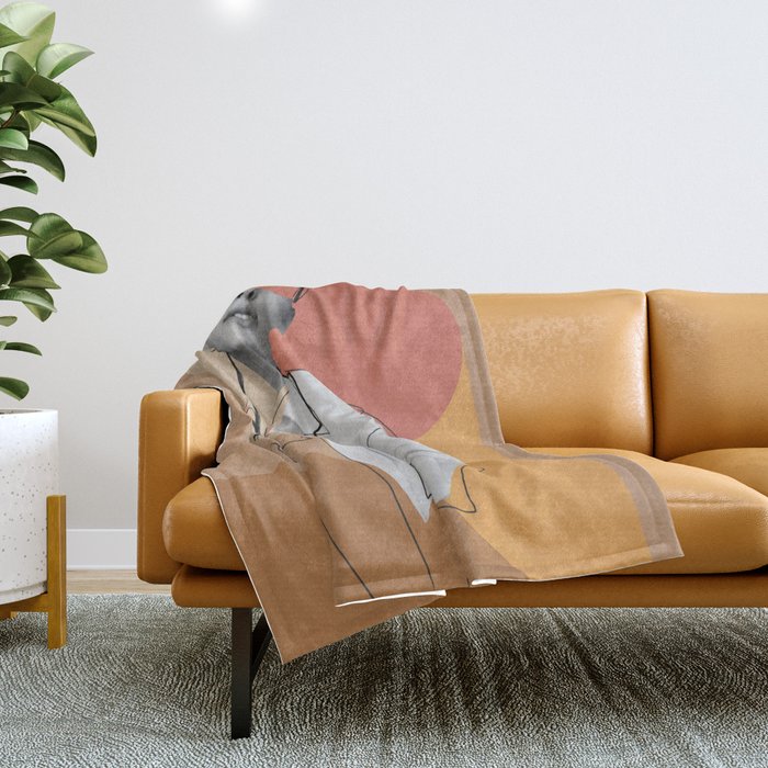 Minimalist Girl2 Throw Blanket Gallery Image 1