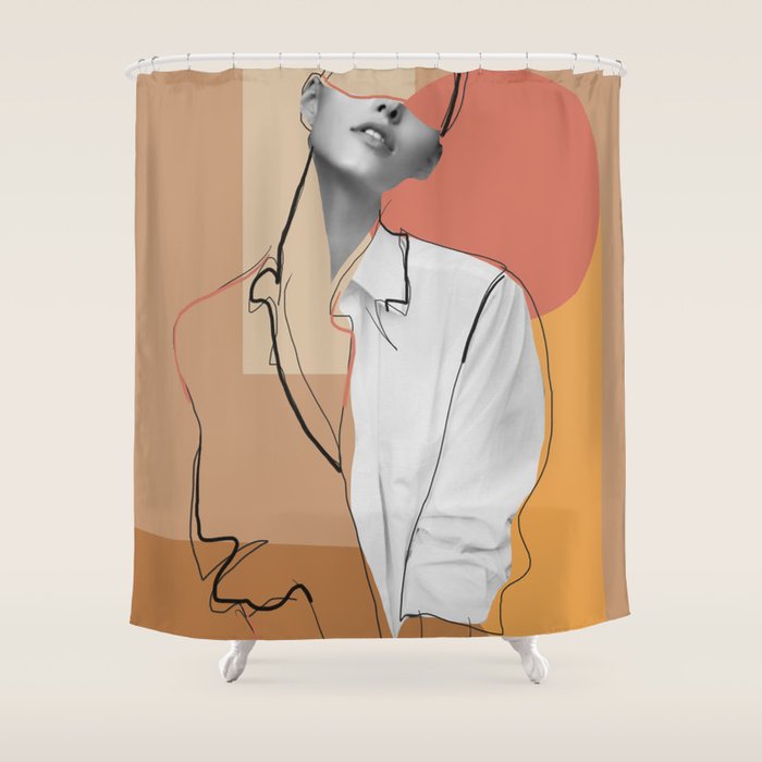 Minimalist Girl2 Shower Curtain Gallery Image 1
