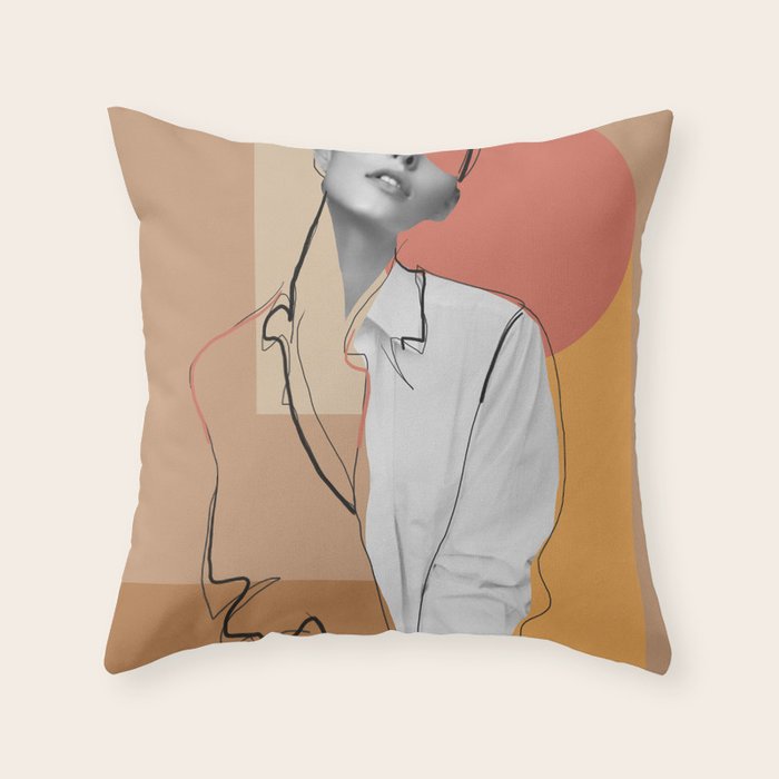 Minimalist Girl2 Throw Pillow Gallery Image 6