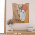 Minimalist Girl2 Wall Tapestry Gallery Image 2