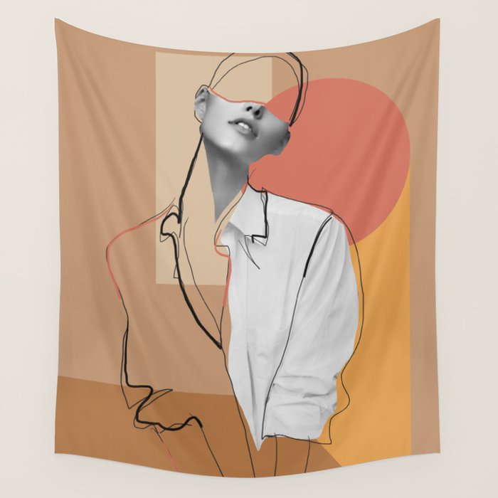 Minimalist Girl2 Wall Tapestry Gallery Image 4