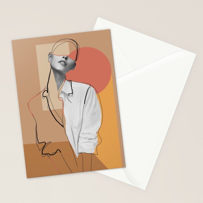 Minimalist Girl2 Stationery Card Gallery Image 2
