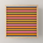 Eclectic Double Stripes Colorful Pattern with Brown Mini Art Print Gallery Image 1