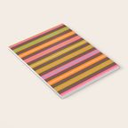 Eclectic Double Stripes Colorful Pattern with Brown Notebook Gallery Image 3