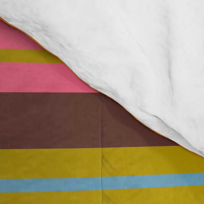 Eclectic Double Stripes Colorful Pattern with Brown Comforter Gallery Image 4