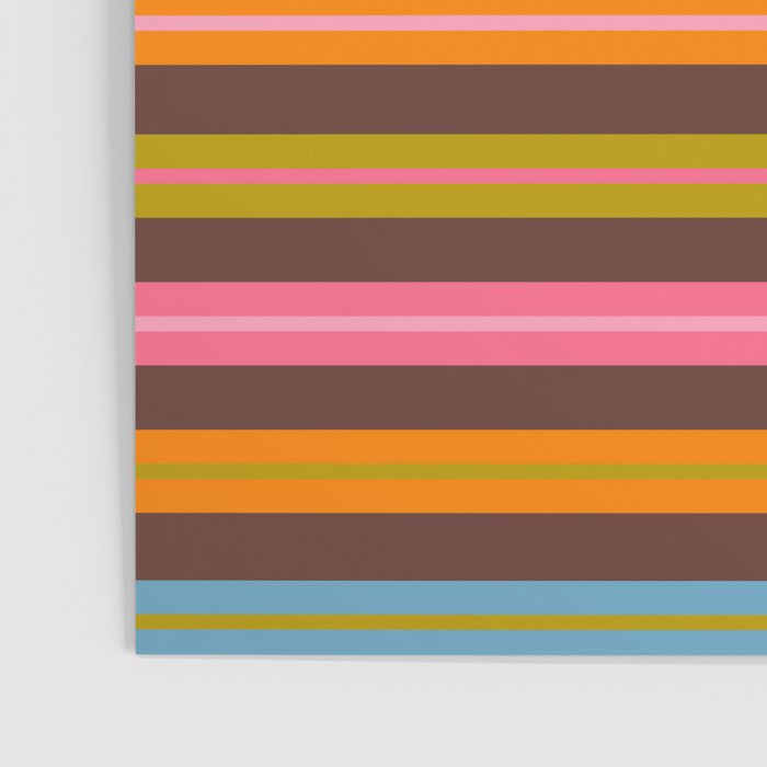 Eclectic Double Stripes Colorful Pattern with Brown Poster Gallery Image 3
