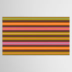 Eclectic Double Stripes Colorful Pattern with Brown Tablecloth Gallery Image 2