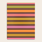 Eclectic Double Stripes Colorful Pattern with Brown Notebook Gallery Image 4