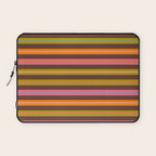 Eclectic Double Stripes Colorful Pattern with Brown Laptop Sleeve Gallery Image 1